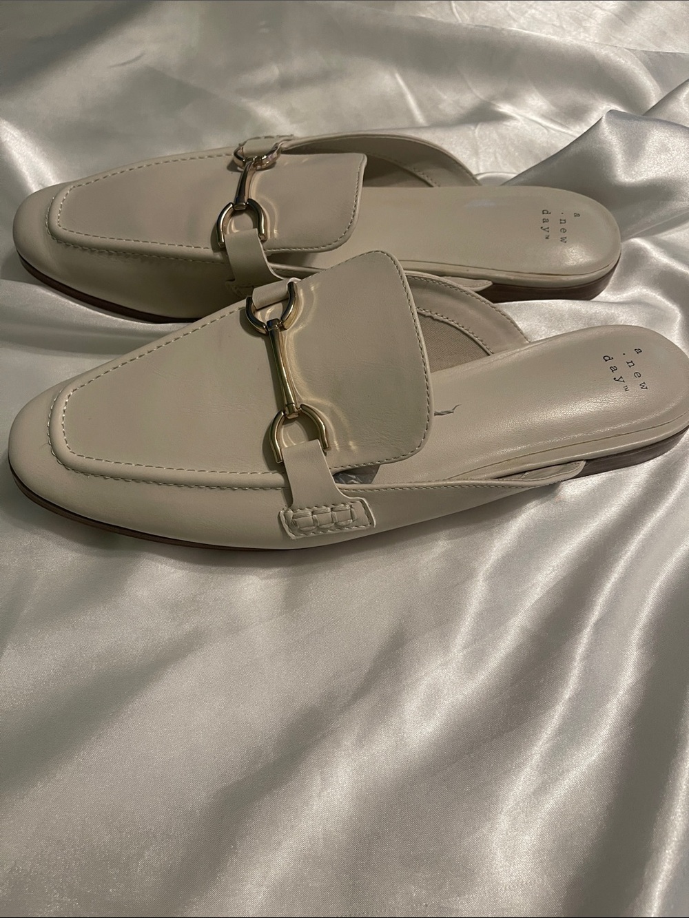 a new day Cream Faux-Leather Horsebit Mule Slides - Picture 3 of 5